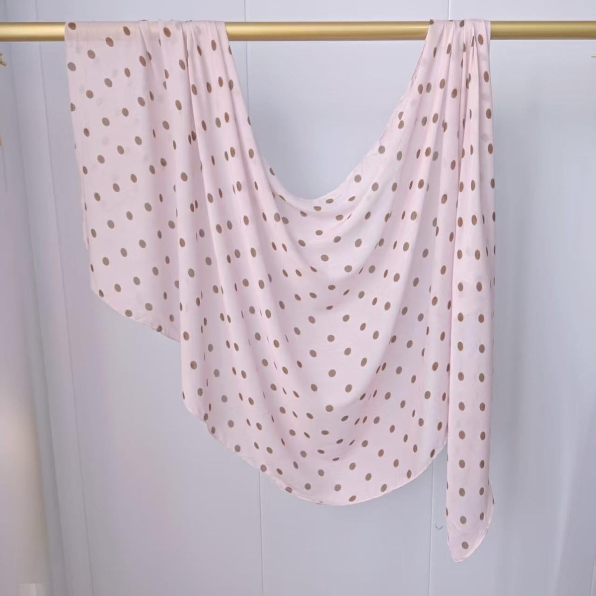 Printed Modal Hijab –  Pink Polka Dots | Premium Modal | Soft Non-Slip Modest Hijab