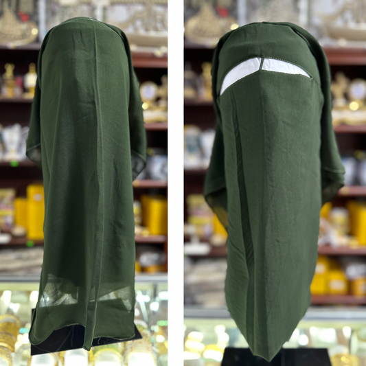 3 Layer Niqab - Green