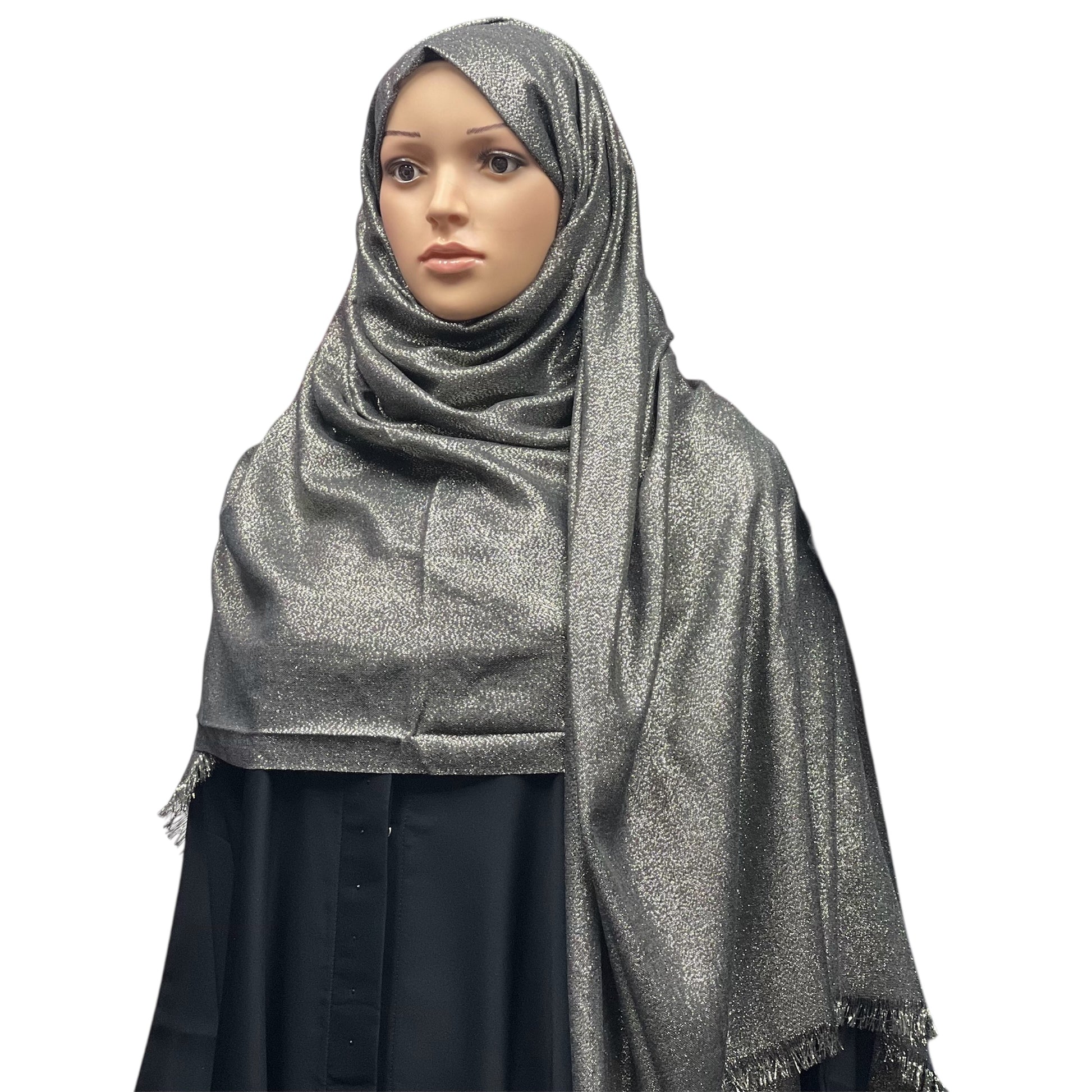 XL Shimmer Viscose Hijab - Black/Gold