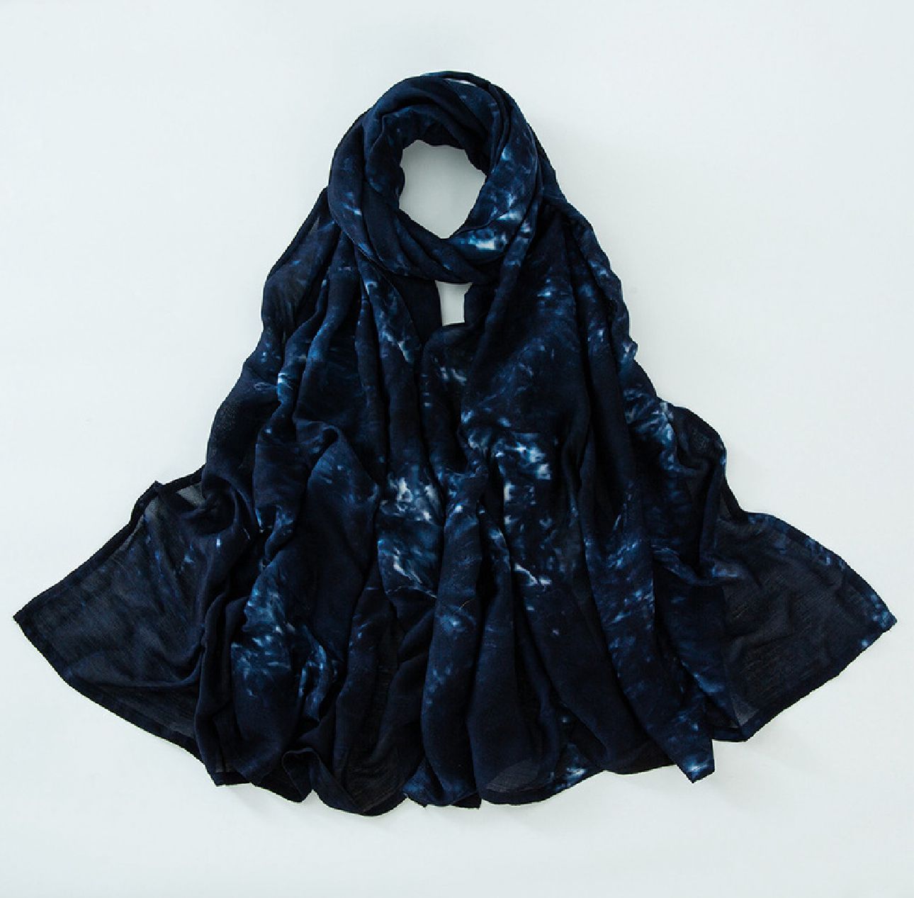 Tie Dye Printed Modal Hijab - Ocean