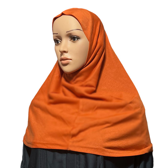 100% Cotton L Amira Hijab - Light Orange