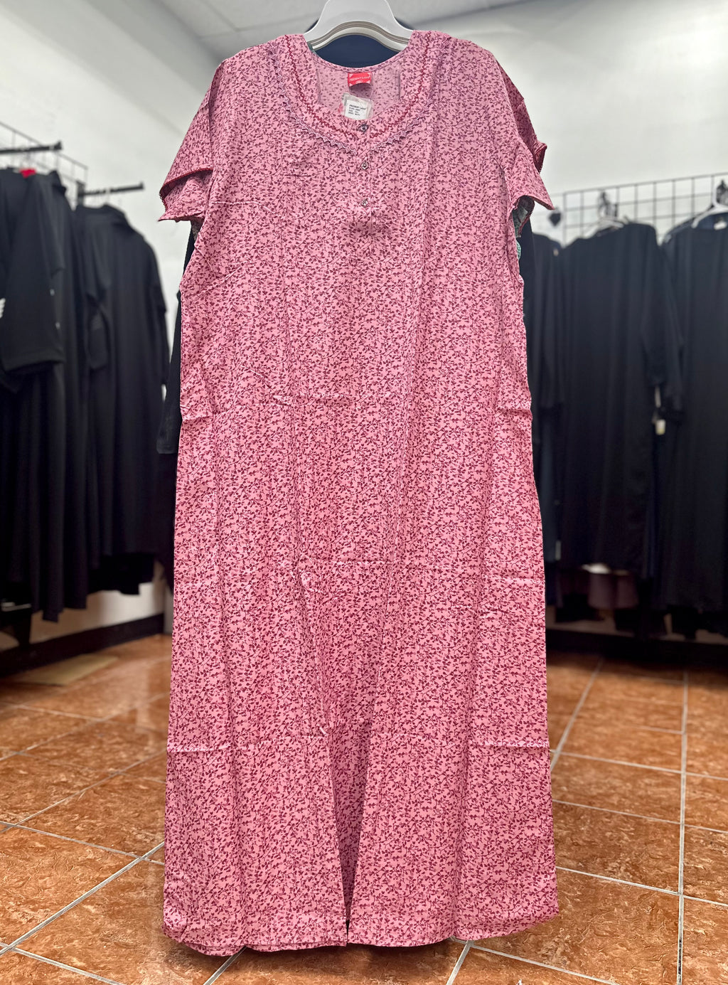 Cotton Blend Short Sleeve Maxi Nightgown