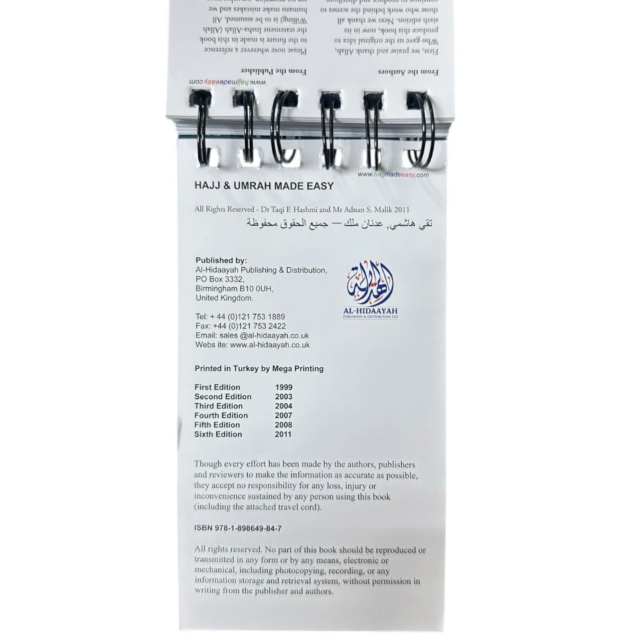 Hajj and Umrah Made Easy By Dr. Taqi Hashmi and Adnan Malik Spiral Guide Book