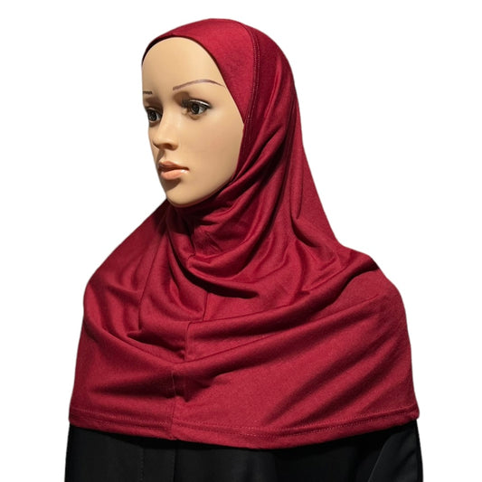 100% Cotton L Amira Hijab - Maroon