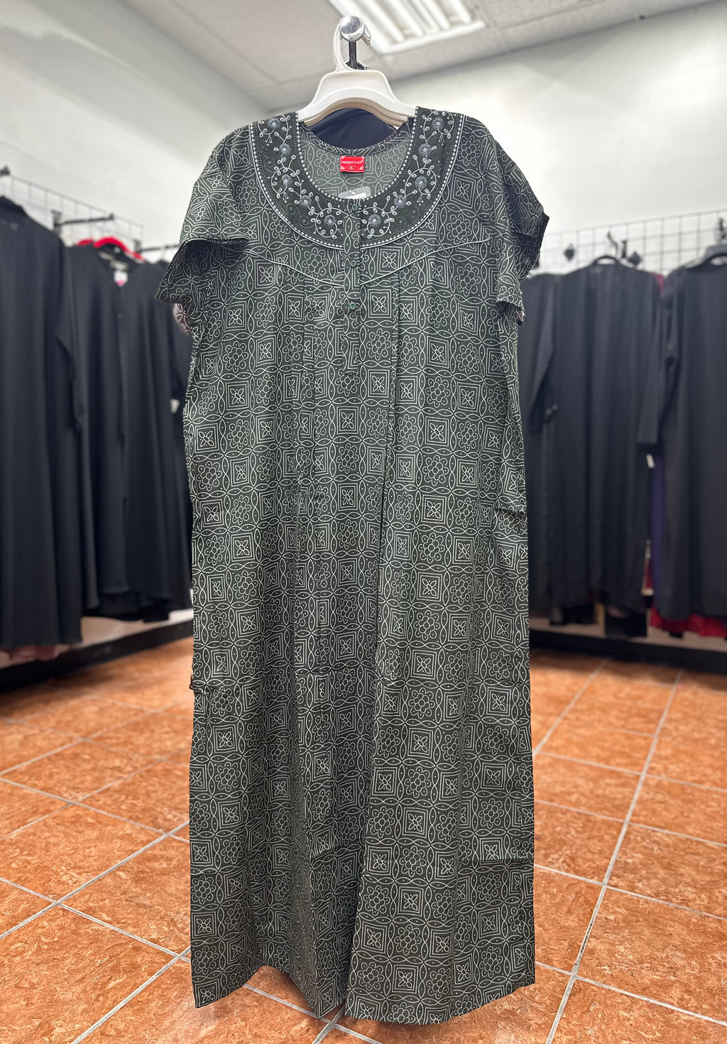 Cotton Blend Short Sleeve Maxi Nightgown