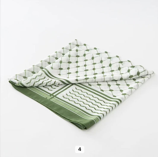 Square Chiffon Kuffiyeh Hijab - Green