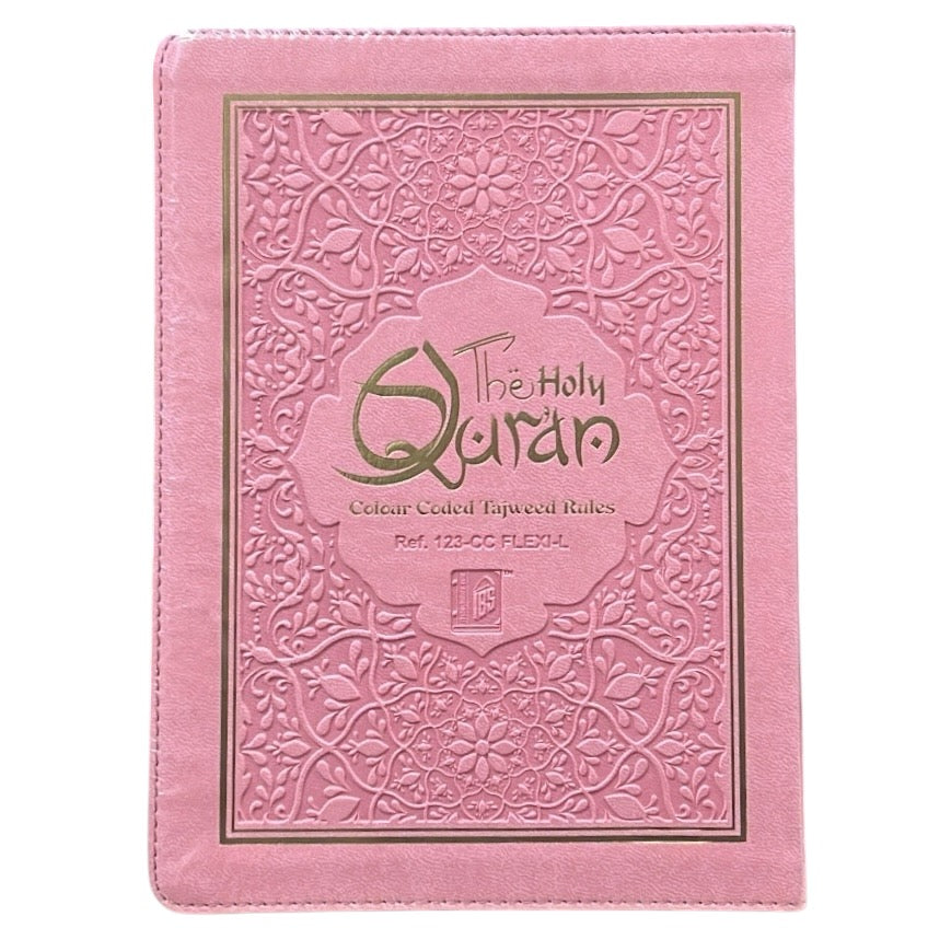 15 Line IndoPak Script Quran with Color Coded Tajweed – Flexible Leather Cover