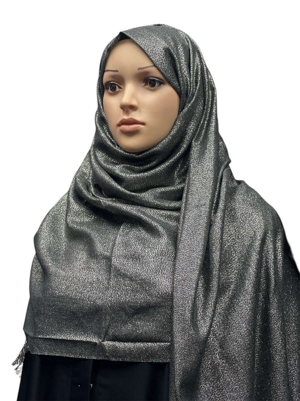 XL Shimmer Viscose Hijab - Black/Gold