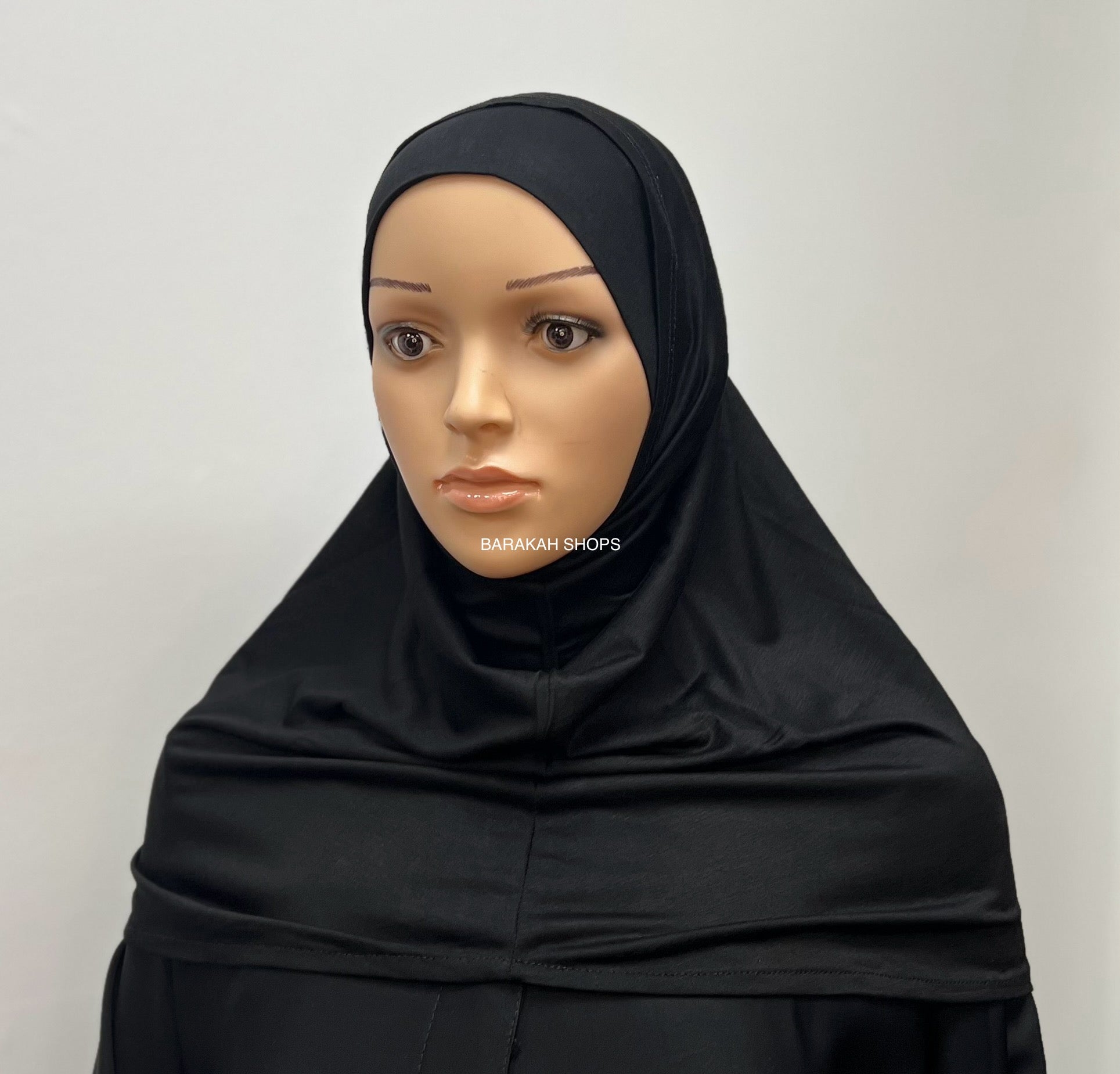 2 Piece Jersey Instant Hijab - Classic Black | Soft Stretch Easy Slip-On Hijab for Women & Girls
