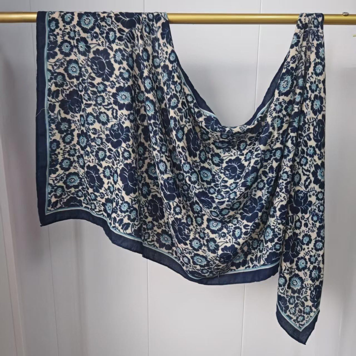 Printed Modal Hijab – Blueberry Floral | Premium Modal | Soft Non-Slip Modest Hijab