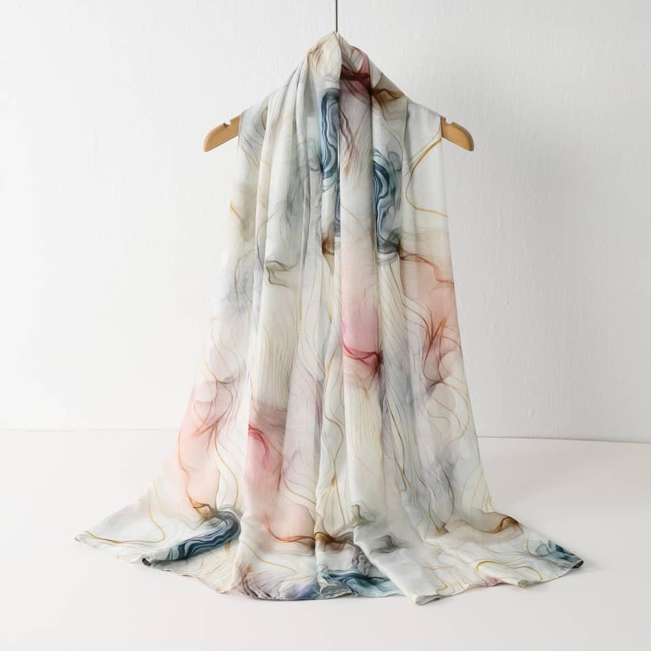 Printed Modal Hijab –  Spirals | Premium Modal | Soft Non-Slip Modest Hijab
