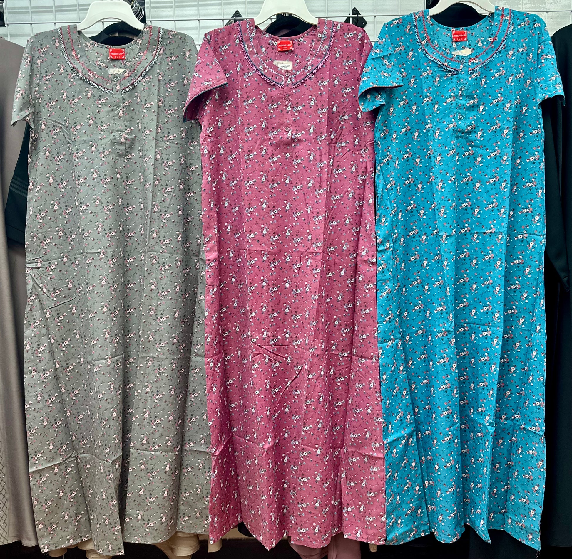 Cotton Blend Short Sleeve Maxi Nightgown