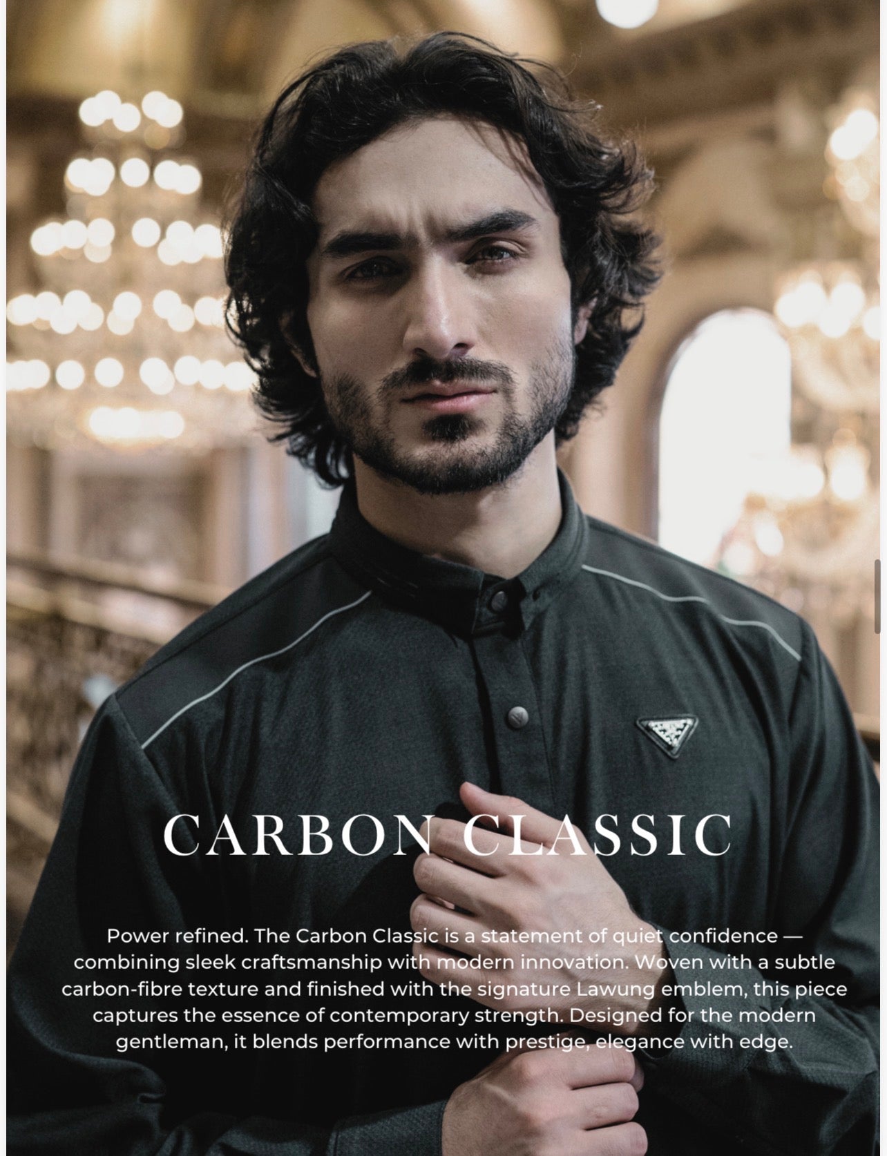 Mens Luxury Thobe LAWUNG - Carbon Classic