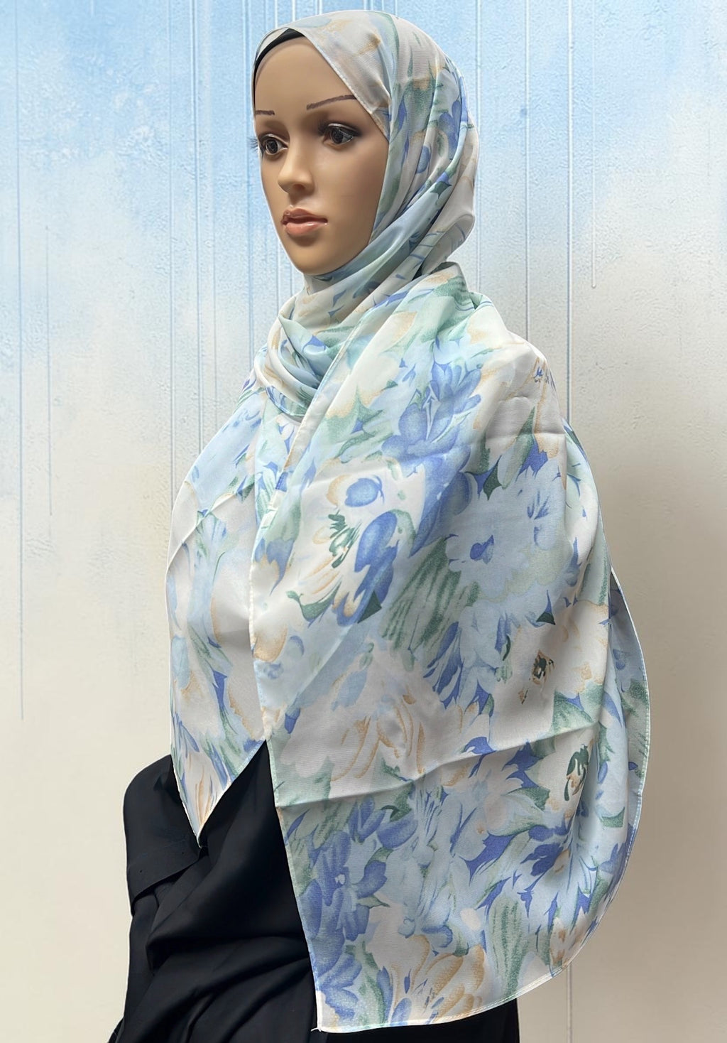 Printed Chiffon Hijab – Blue Swan | Lightweight Modest Hijab