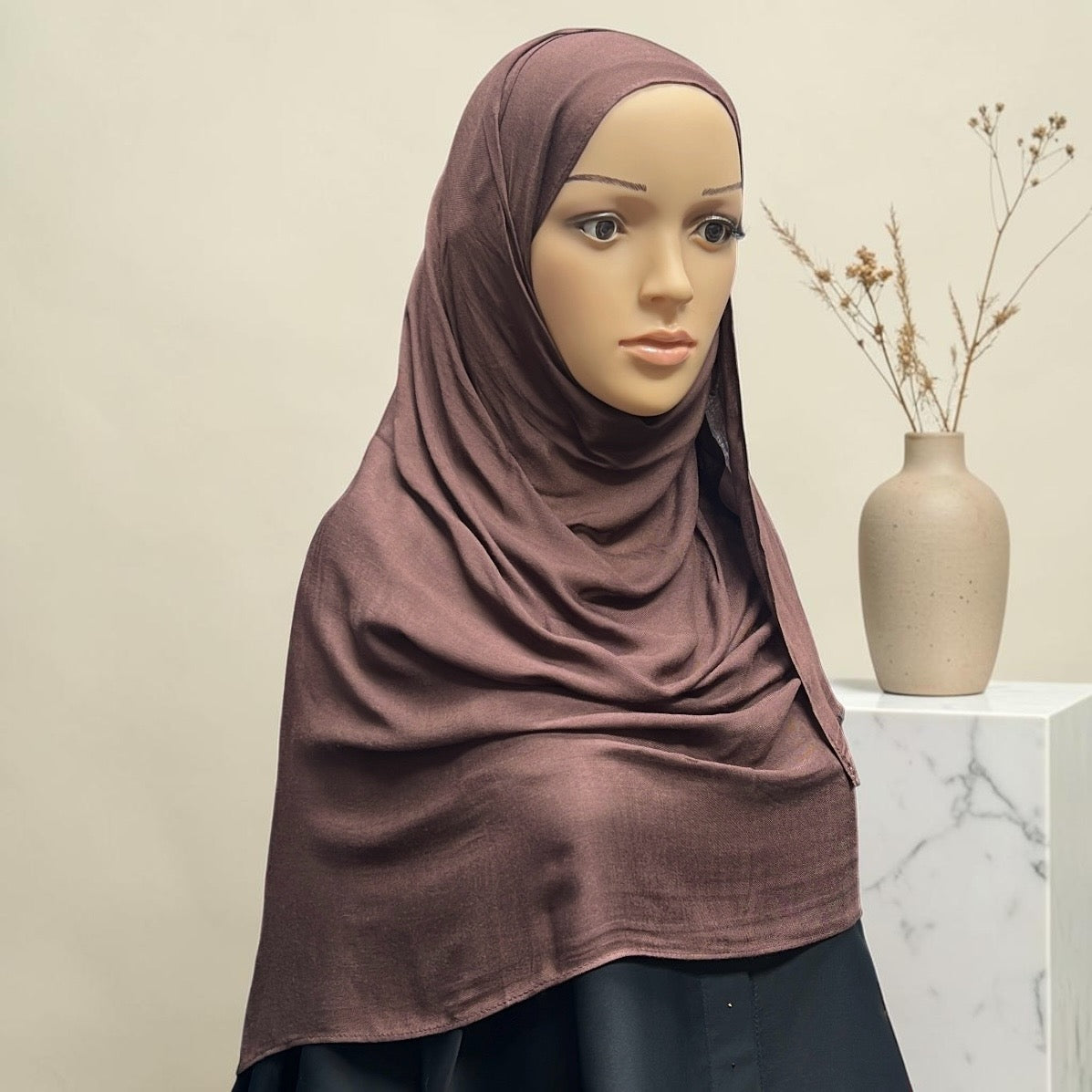 Dark Chocolate Standard Modal Hijab – Soft Non-Slip Muslim Hijab Scarf | All-Day Comfort l