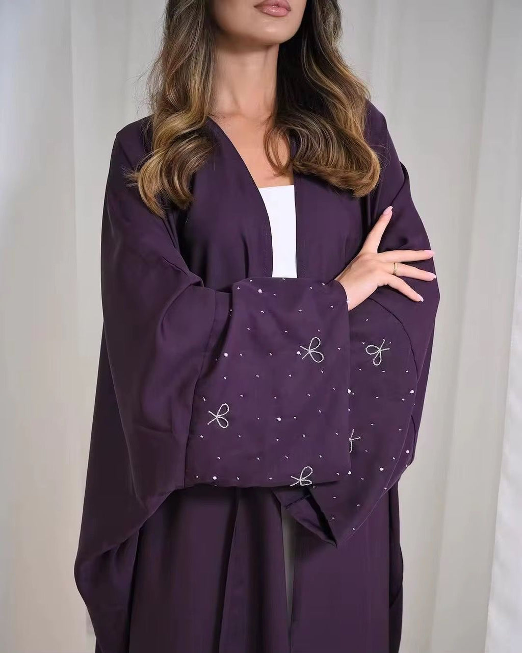 Women’s Bow Design Butterfly Open Abaya - 4 colors