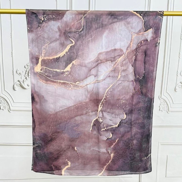 Printed Modal Hijab - Purple Galaxy