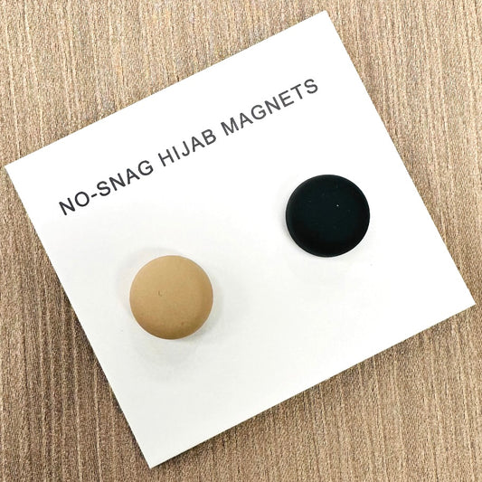 2 Pair Hijab Magnets - Black & Beige