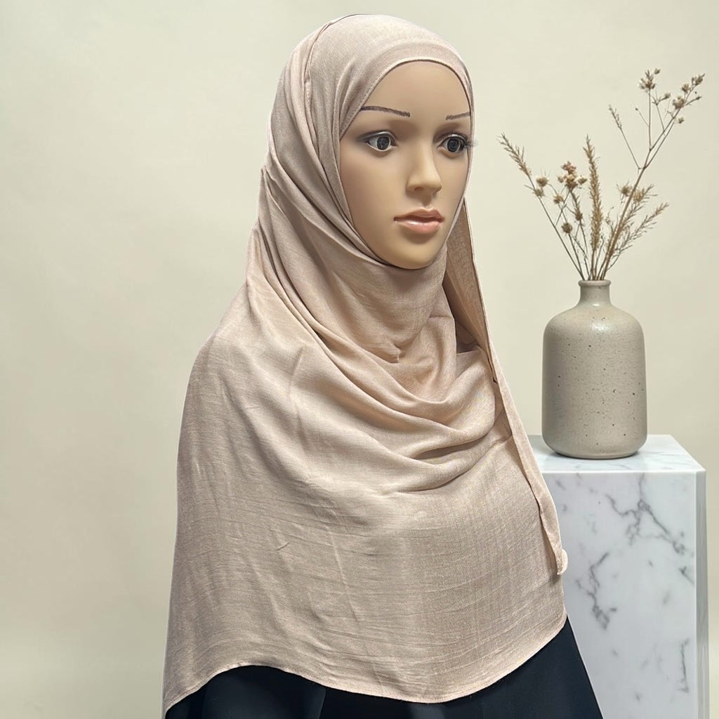 Beige Standard Modal Hijab – Soft Non-Slip Muslim Hijab Scarf | All-Day Comfort