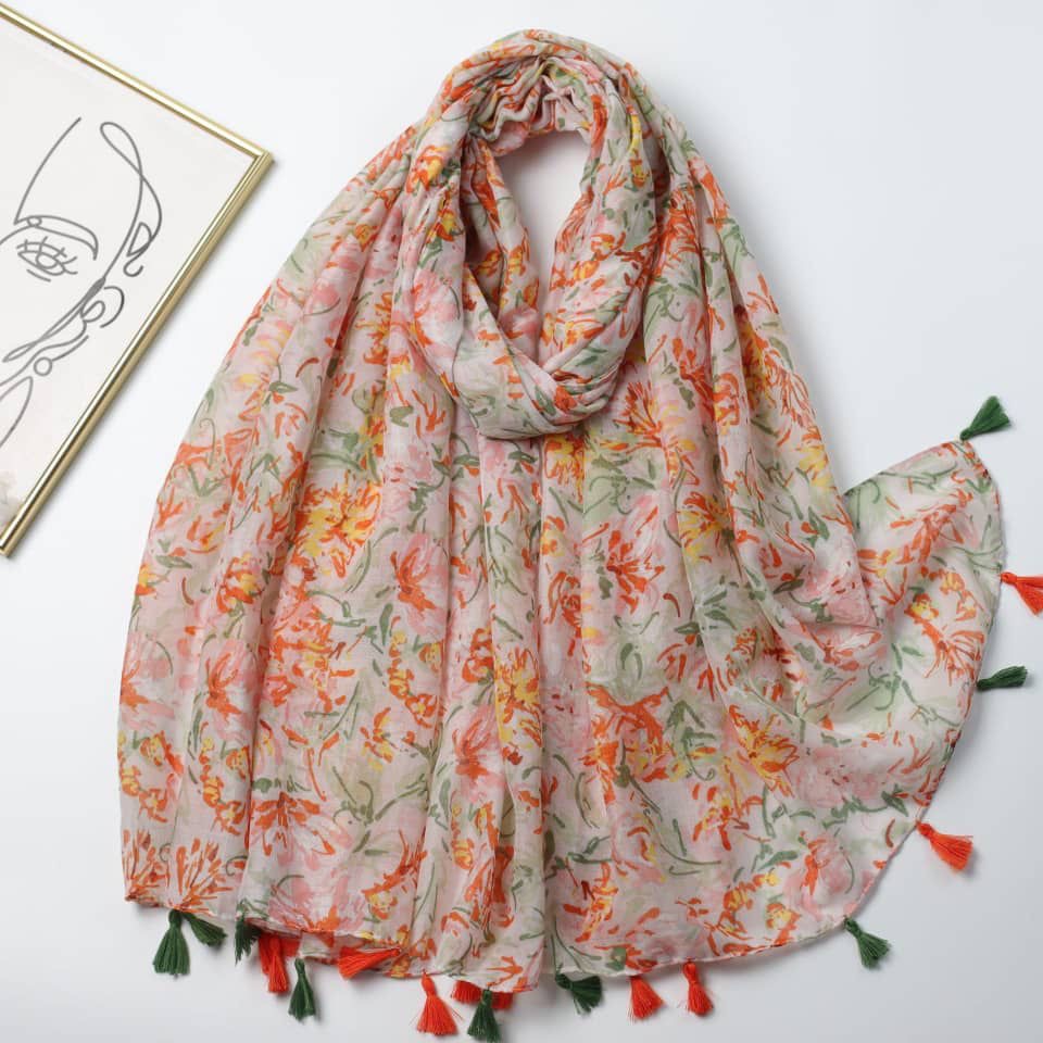 Printed Viscose Hijab - Salsa