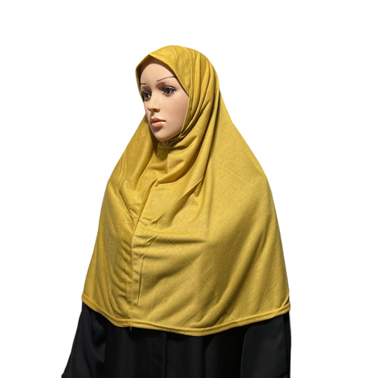 Cotton-Blend XL Amira Hijab - Mustard