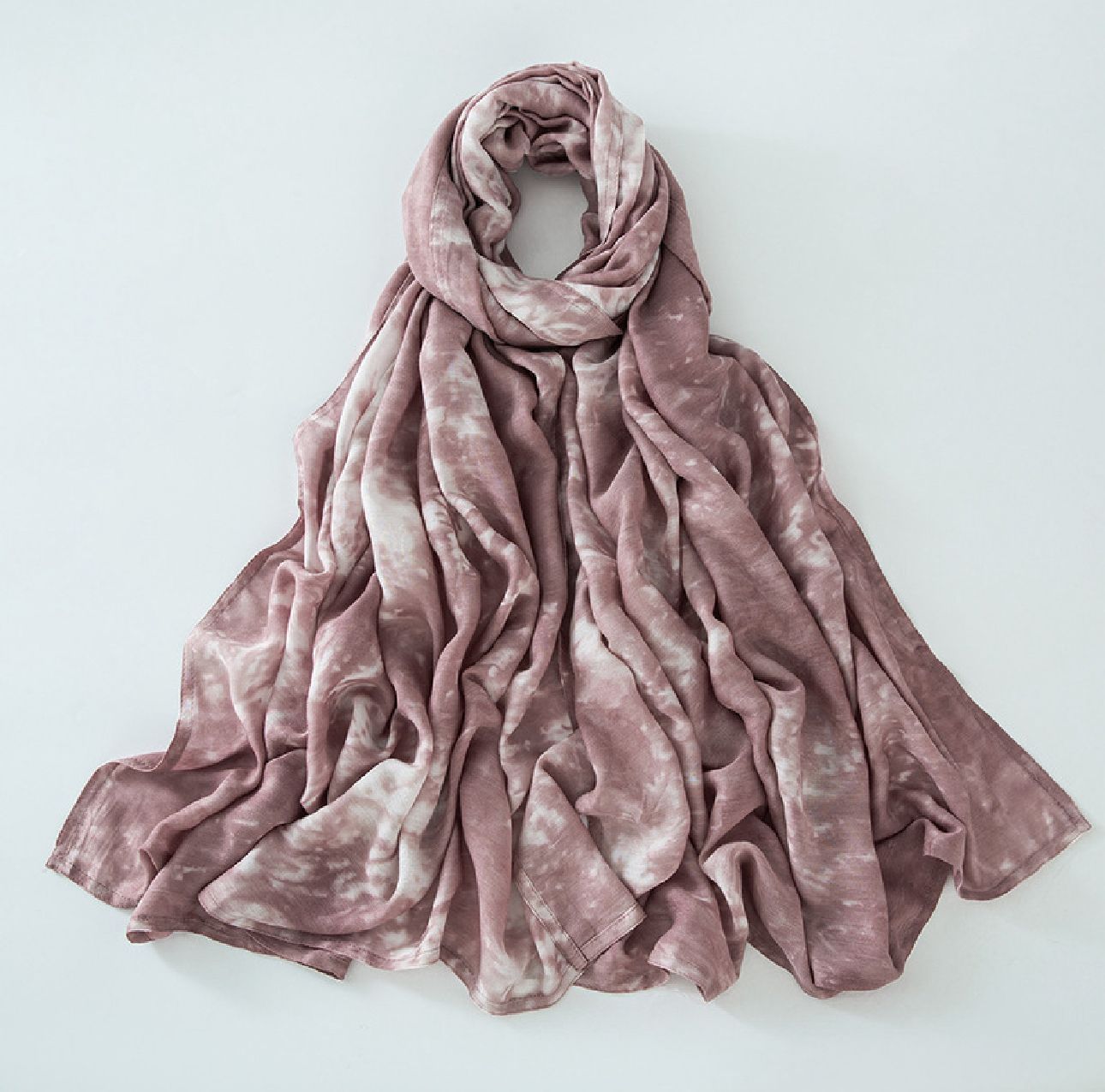 Tie Dye Printed Modal Hijab - Rose Pink