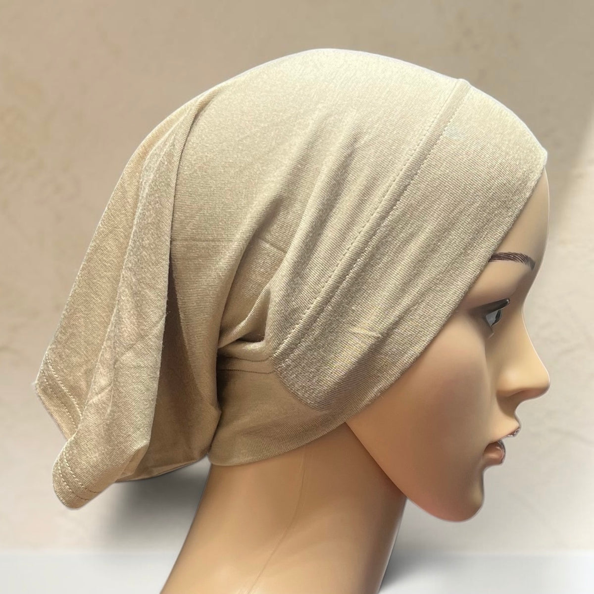 Jersey Undercap – Khaki | Hijab Inner Cap | Soft, Breathable & Stretchy