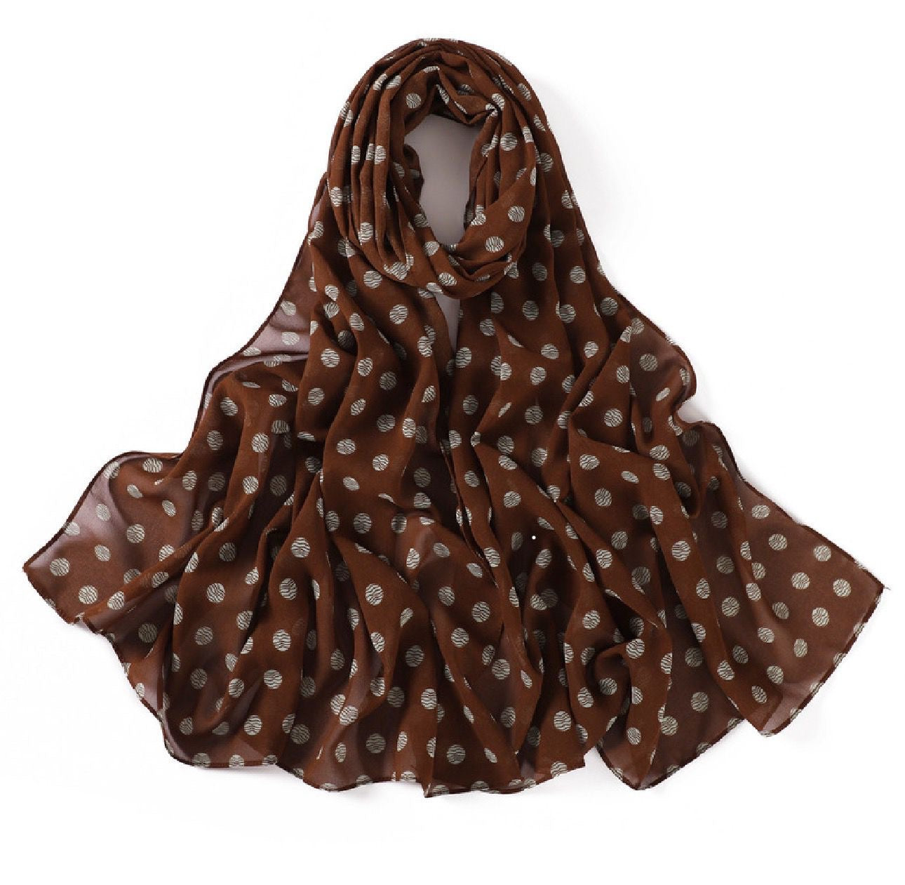 Printed Chiffon Hijab - Chestnut