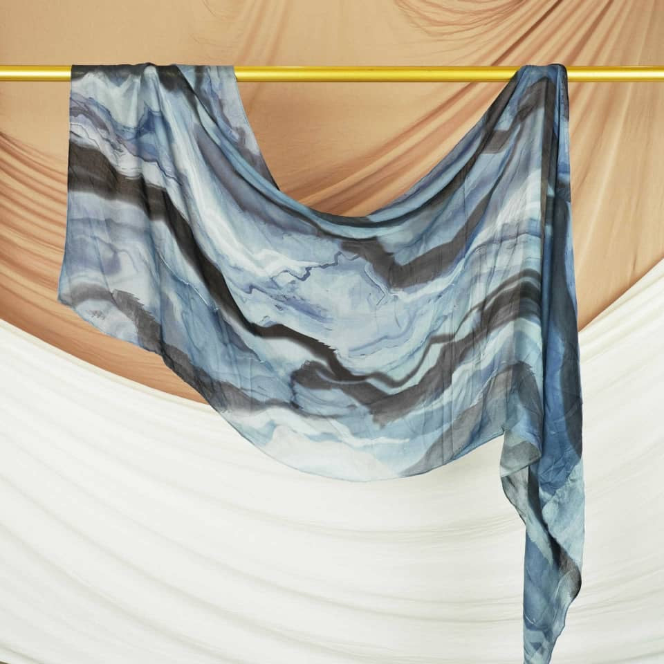 Printed Modal Hijab - Navy Abstract