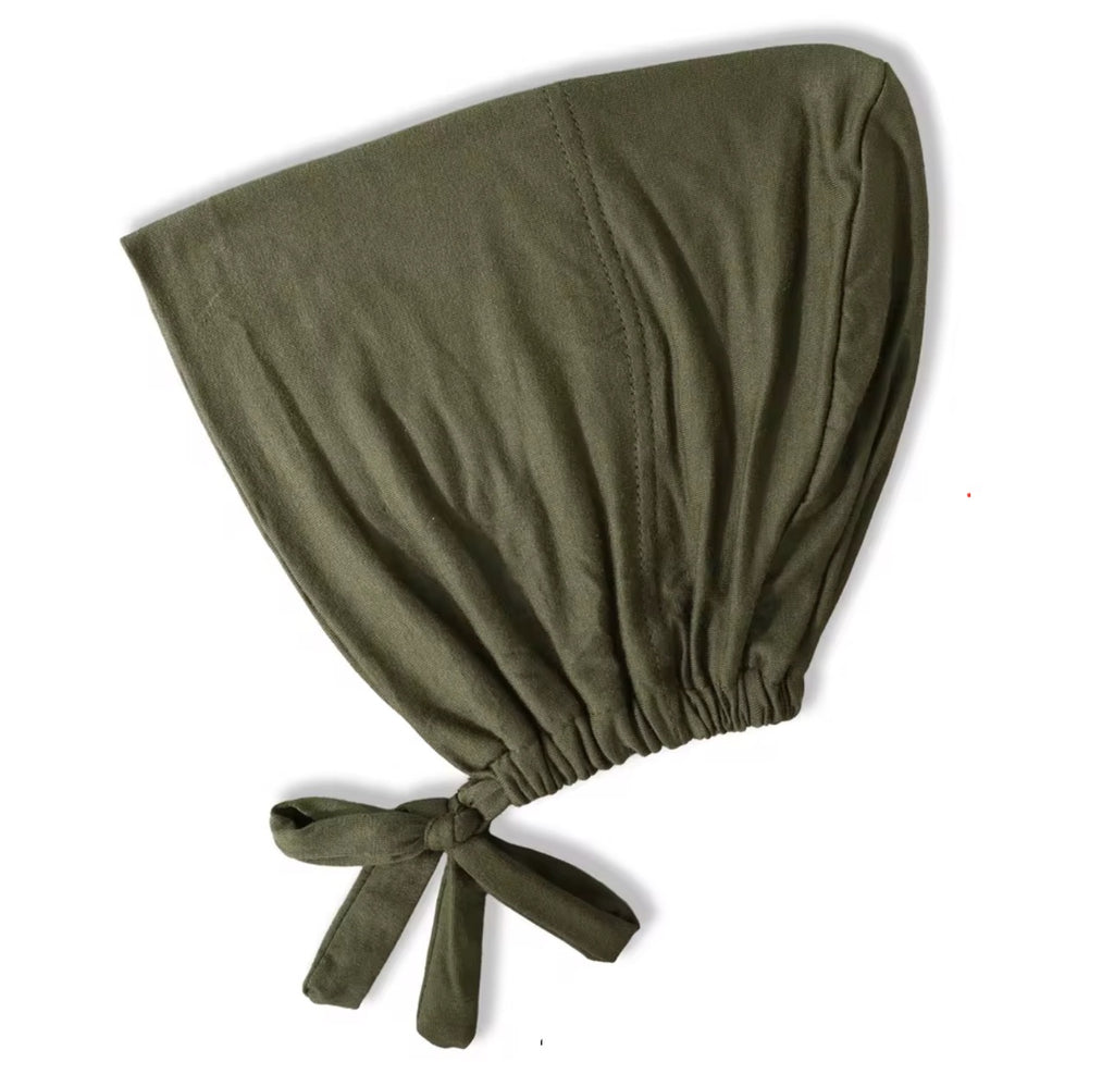 Full Tie-Back Hijab Undercap - Army Green