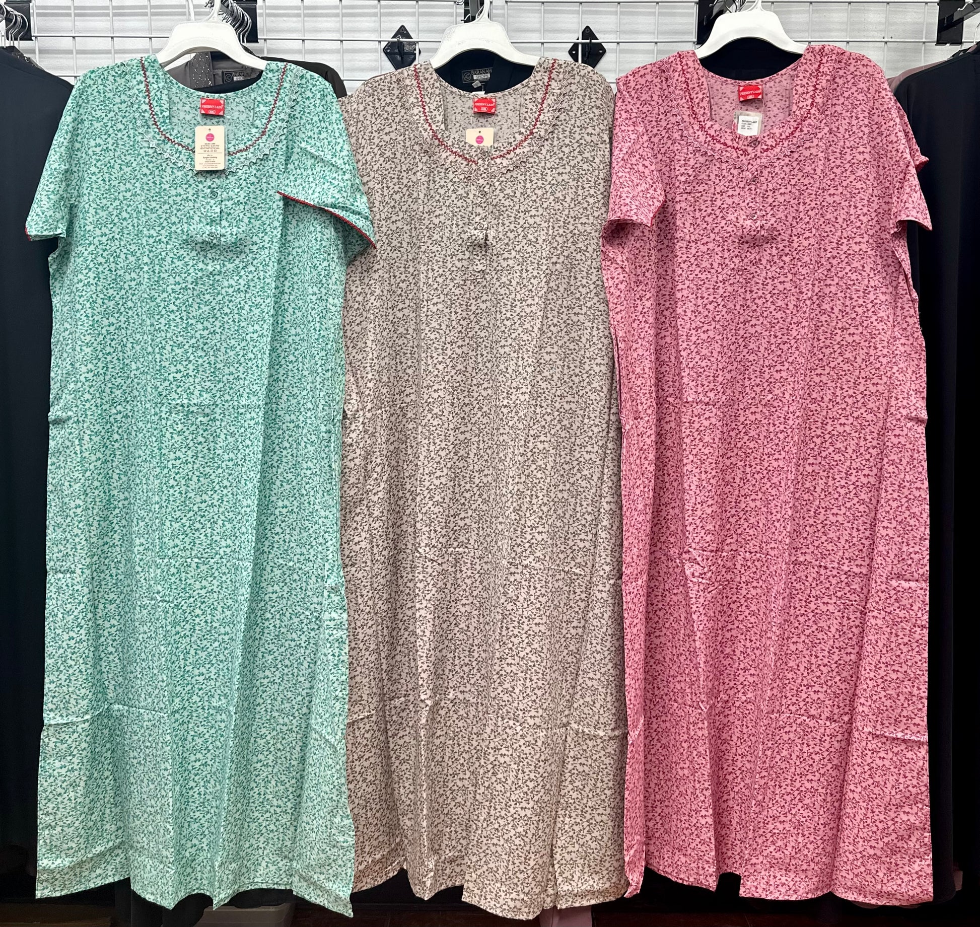 Cotton Blend Short Sleeve Maxi Nightgown