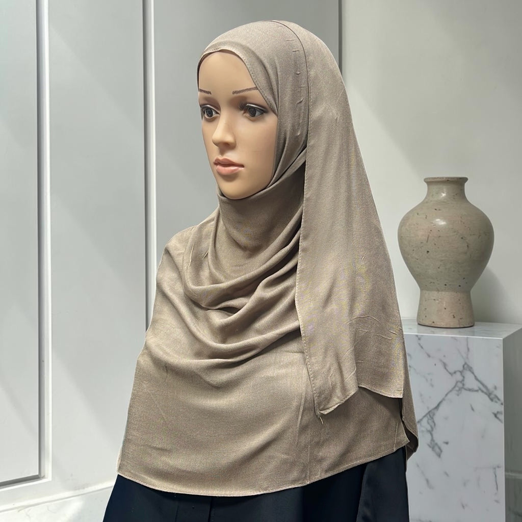 Khaki Standard Modal Hijab – Soft Non-Slip Muslim Hijab Scarf | All-Day Comfort