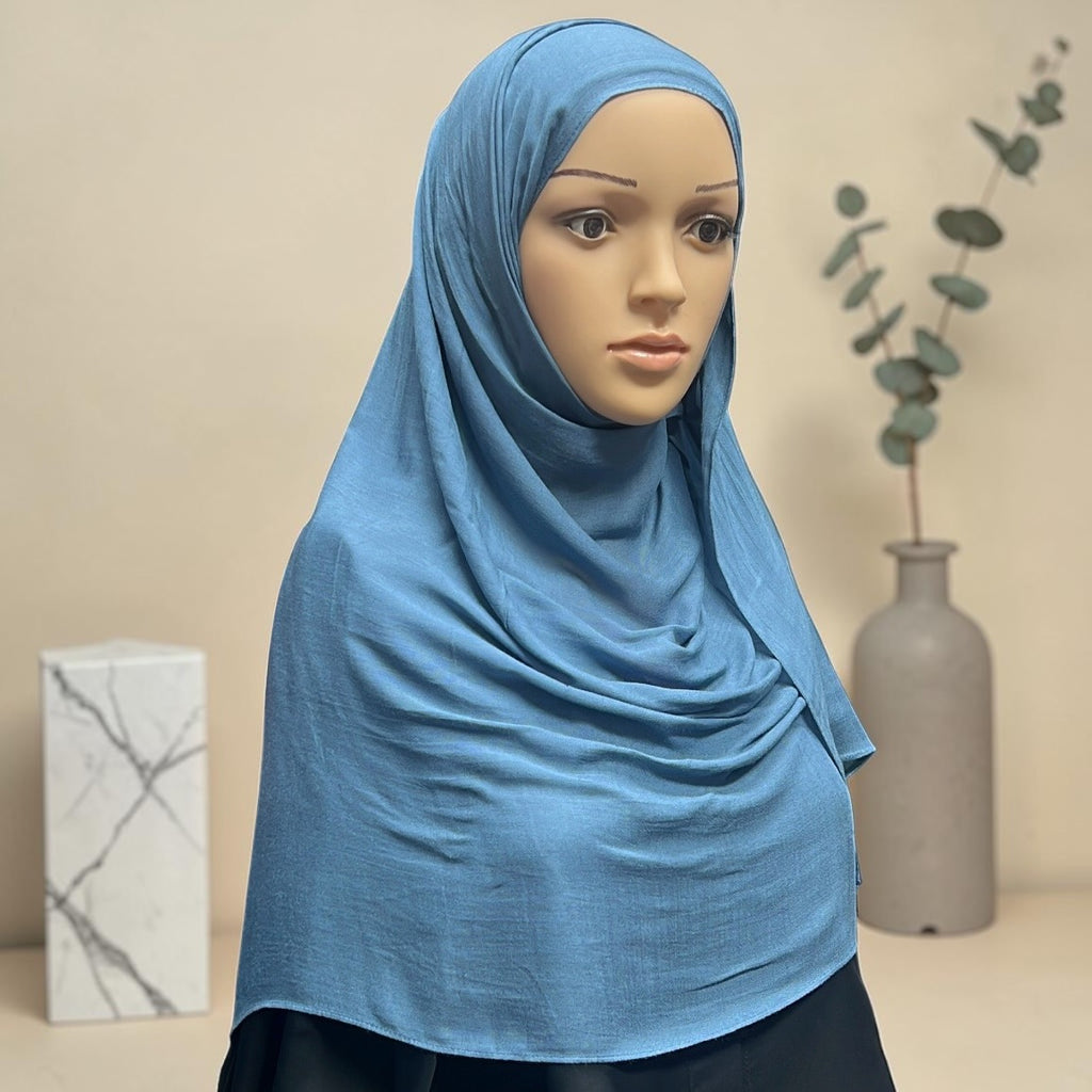 Sky Blue Standard Modal Hijab – Soft Non-Slip Muslim Hijab Scarf | All-Day Comfort