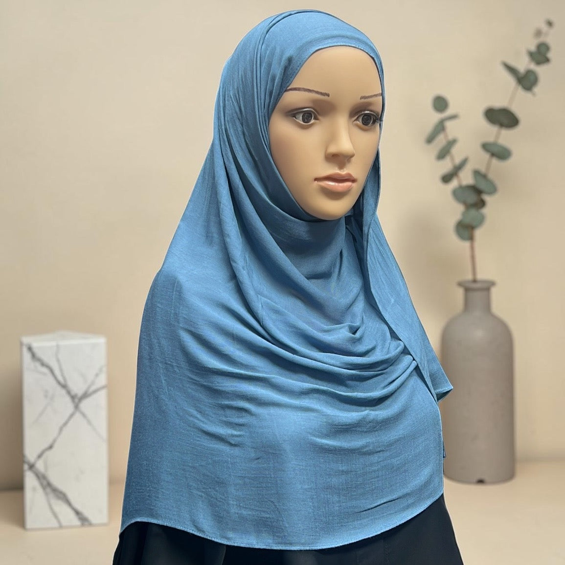 Sky Blue Standard Modal Hijab – Soft Non-Slip Muslim Hijab Scarf | All-Day Comfort