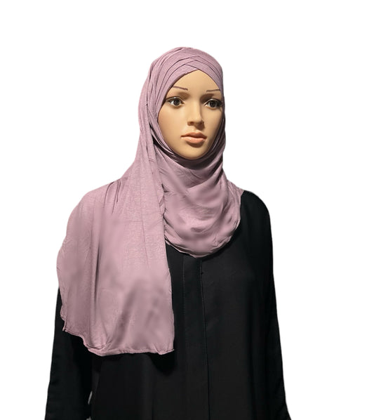 Criss Cross Jersey Hijab - Mauve