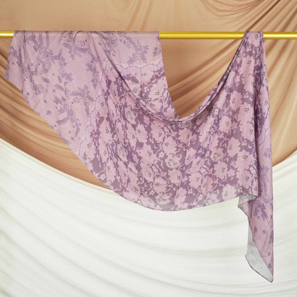 Printed Modal Hijab - Purple Petunia