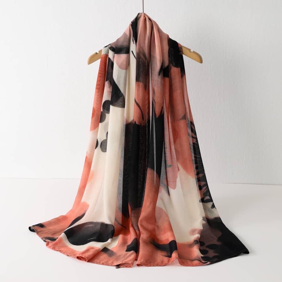 Printed Modal Hijab –  Forest Fire | Premium Modal | Soft Non-Slip Modest Hijab