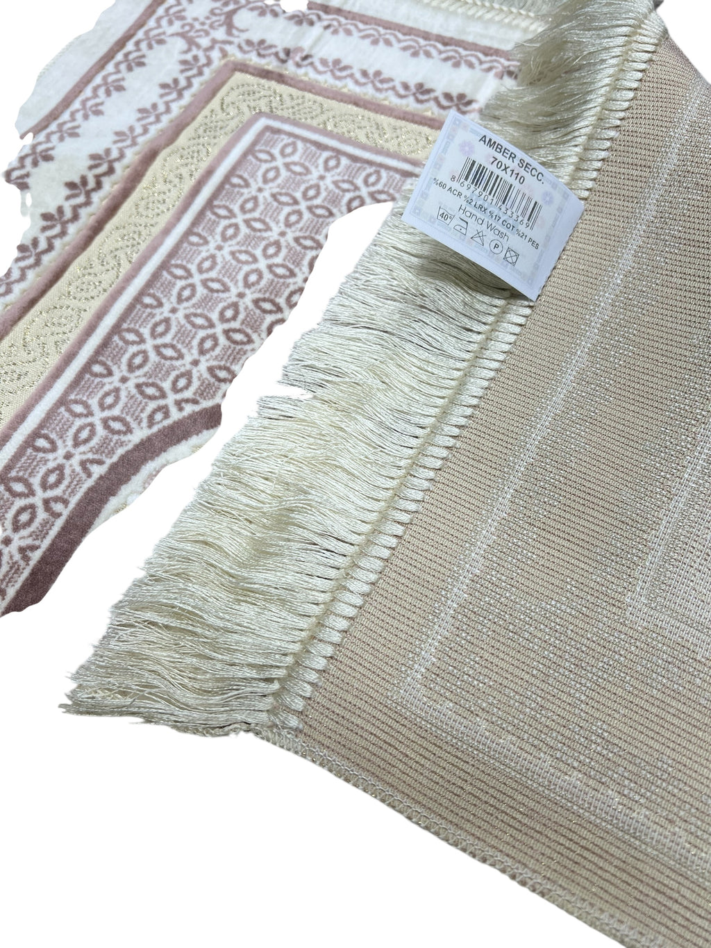 Luxury Pink Islamic Prayer Rug | Soft Velvet Janamaz