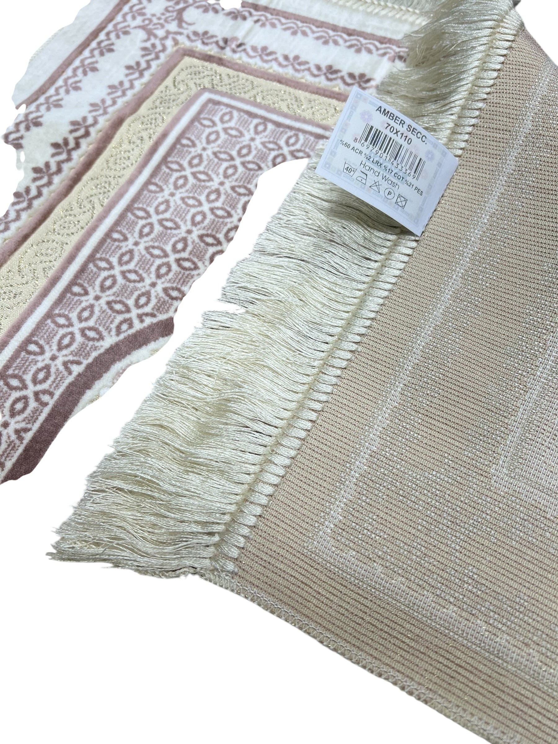 Luxury Pink Islamic Prayer Rug | Soft Velvet Janamaz