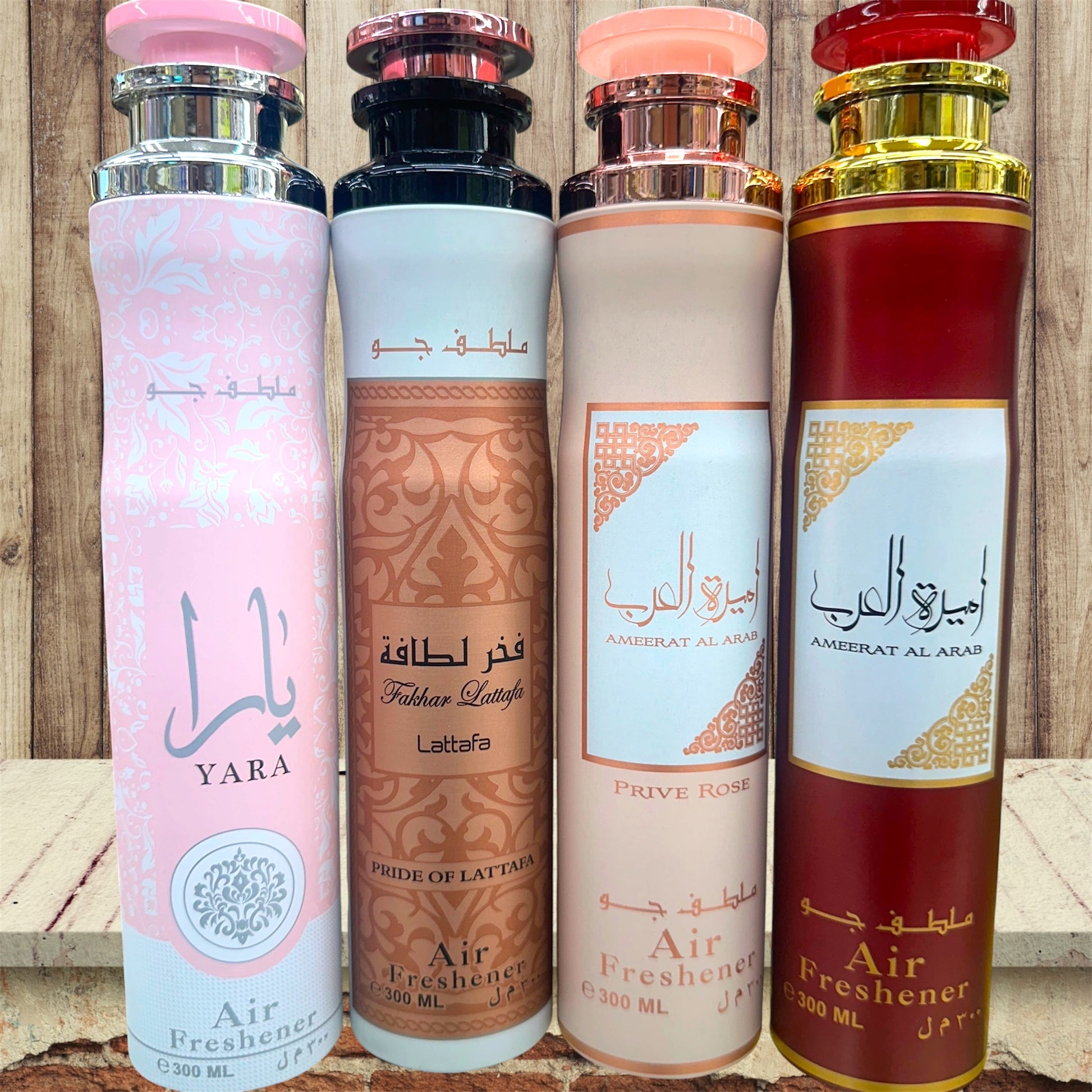 (4 PACK BUNDLE) Lattafa Air Fresheners - Yara, Fakhar Rose, Ameerat Al Arab, Ameerat Al Arab Prive Rose