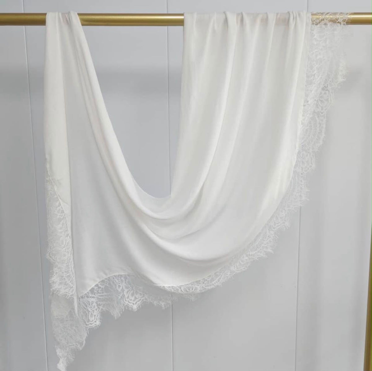 Lace Modal Hijab - White