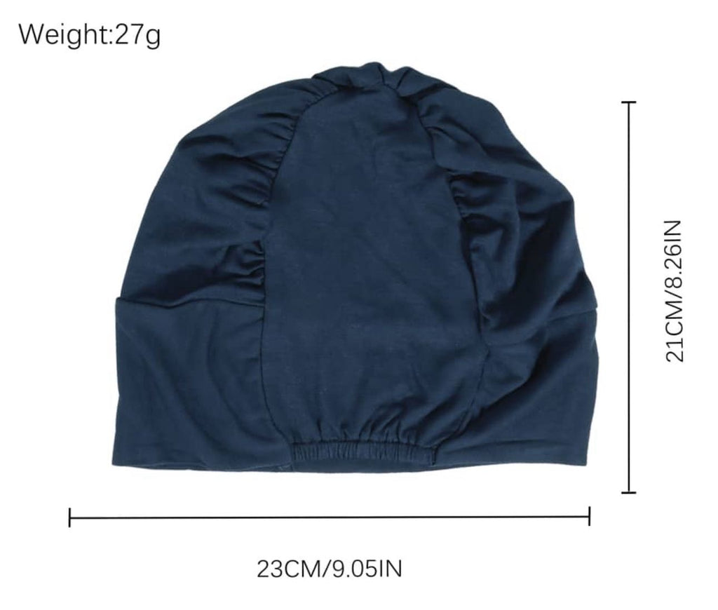 Black Jersey Bonnet Hijab Undercap – Closed-Back Cooling Cap for Muslim Women | All-Day Hold