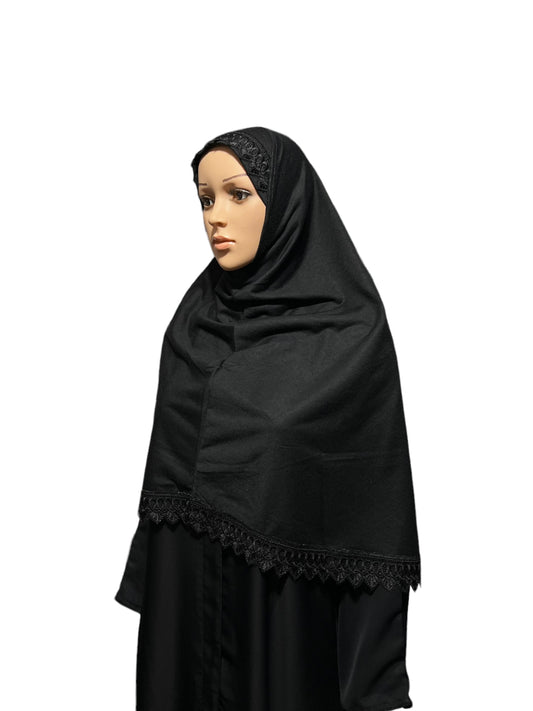 100% Cotton XL Amira Hijab - Black