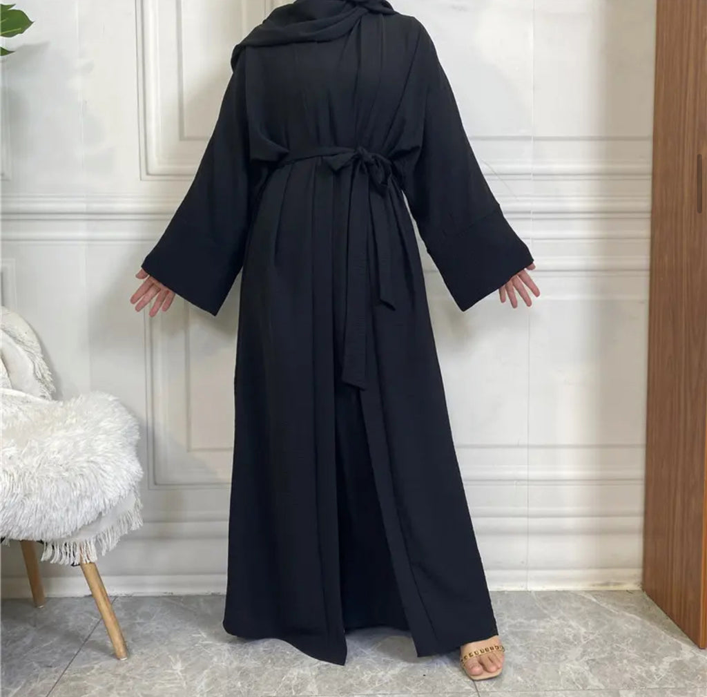 2 pc Crinkle Abaya Set