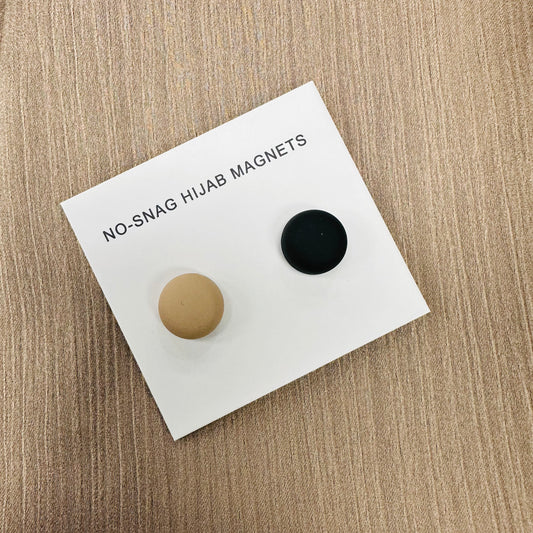 2 Pair Hijab Magnets - Black & Beige
