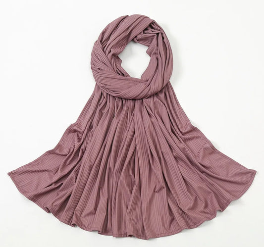 Ribbed Jersey Hijab - Dusty Purple