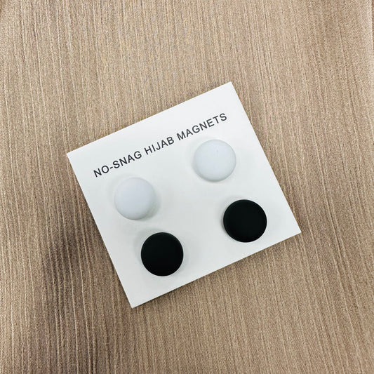4 Pair Hijab Magnets - Black & White