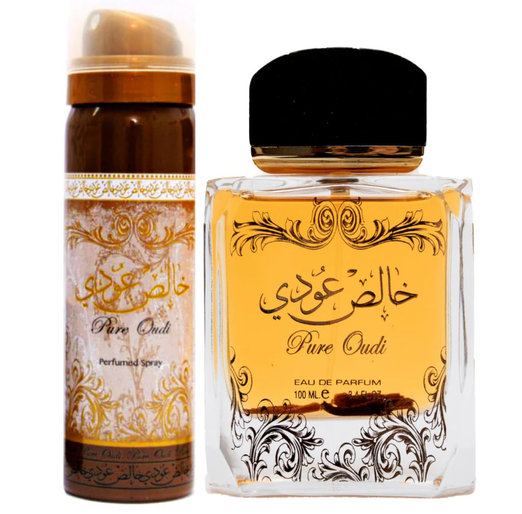 Pure Oudi EDP by Lattafa - 100mL Perfume + FREE Deodorant Spray