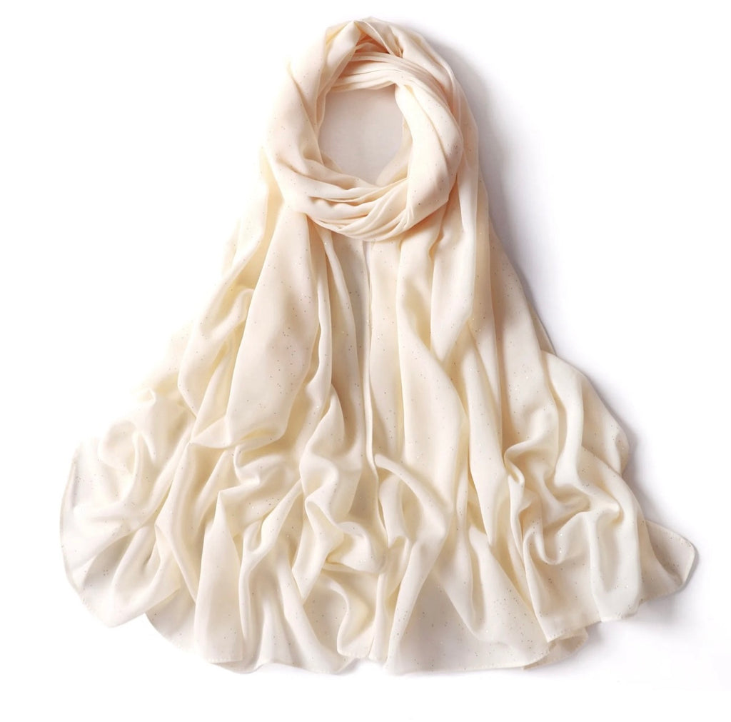 Shimmer Chiffon Hijab - Cream