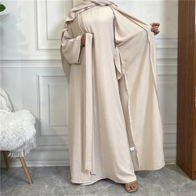 2 pc Crinkle Abaya Set